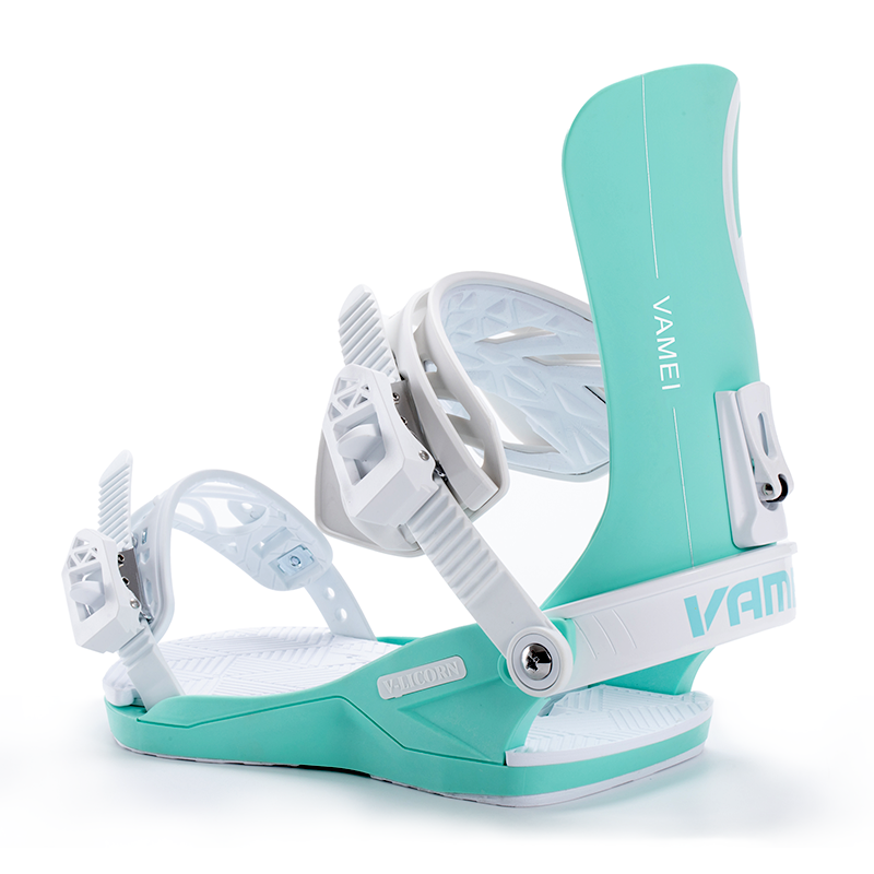 VAMEI White and Blue Classic Snowboard Bindings