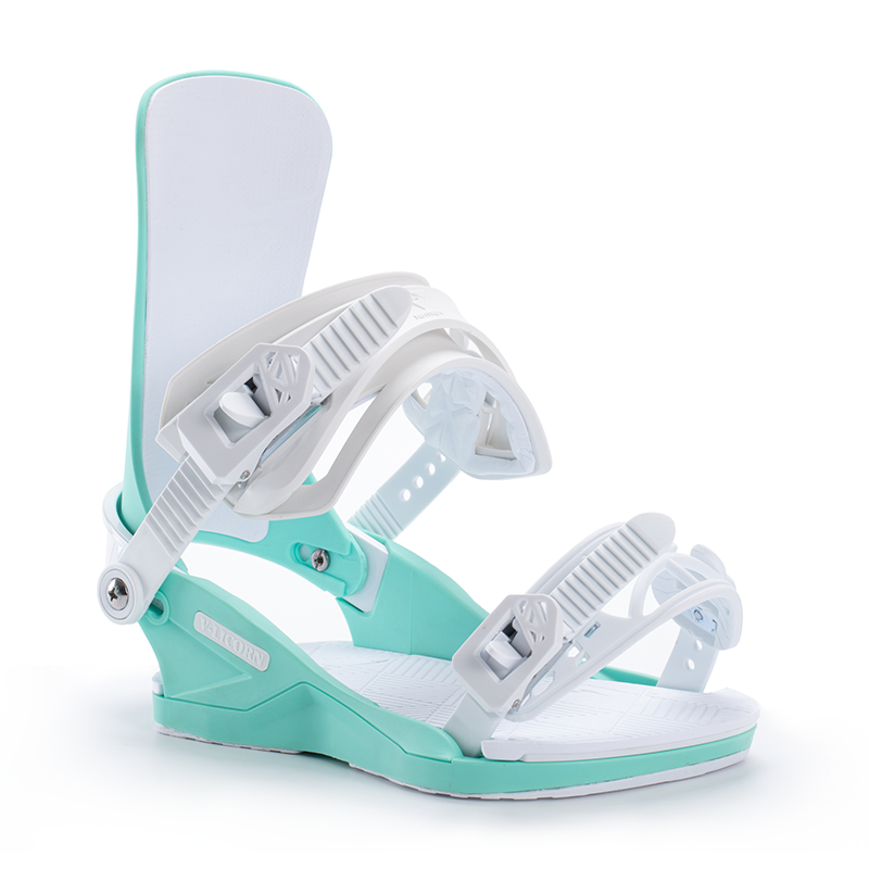 VAMEI White and Blue Classic Snowboard Bindings